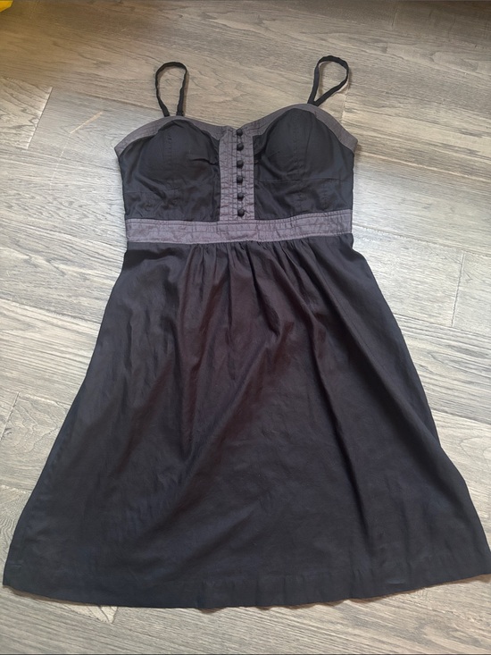 American Eagle Outfitters Dresses & Skirts - American Eagle | Y2K Babydoll Black Grey Mini Dress Corset Style Size 10
